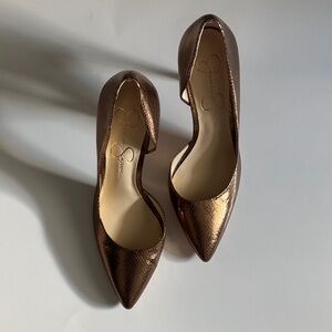 Jessica Simpson Metallic Bronze Heels